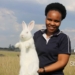 Lesego Morapeli is a laboratory technician who started rabbit farming in 2018 after attending trainings.