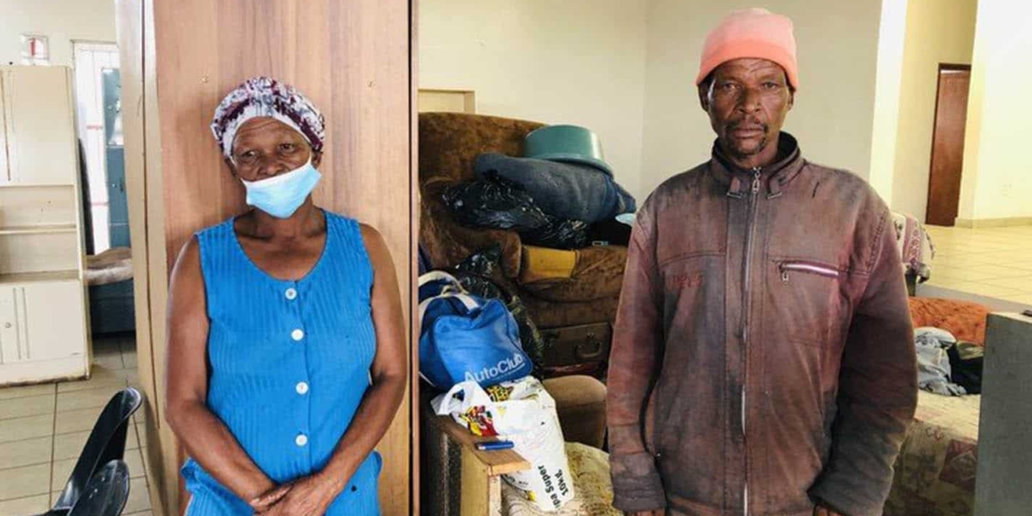 Lisbeth Blake and Andries Ntlatlana were among 46 people evicted from Blesbokfontein Farm in Ventersdorp, North West, two months ago. The Department of Land Reform and Rural Development says it will relocate the evictees to a new farm in June. Photo: Kimberley Mutandiro/GroundUp