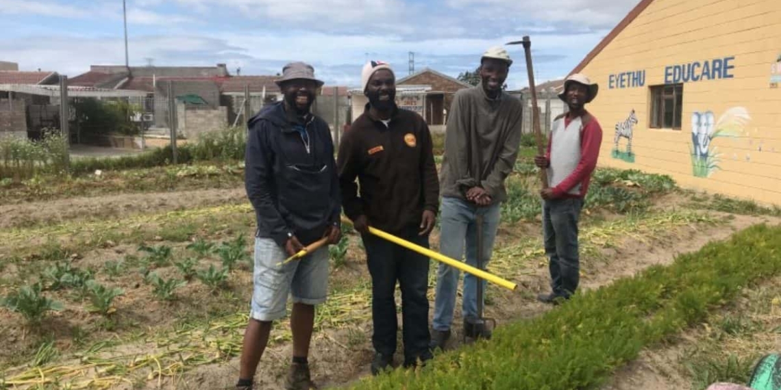 The four friends behing the Abathethi Food Garden in Nyanga are teaching community members in Western Cape townships about the importance of growing vegetables organically to preserve their health. Photo: Supplied/Food For Mzansi
