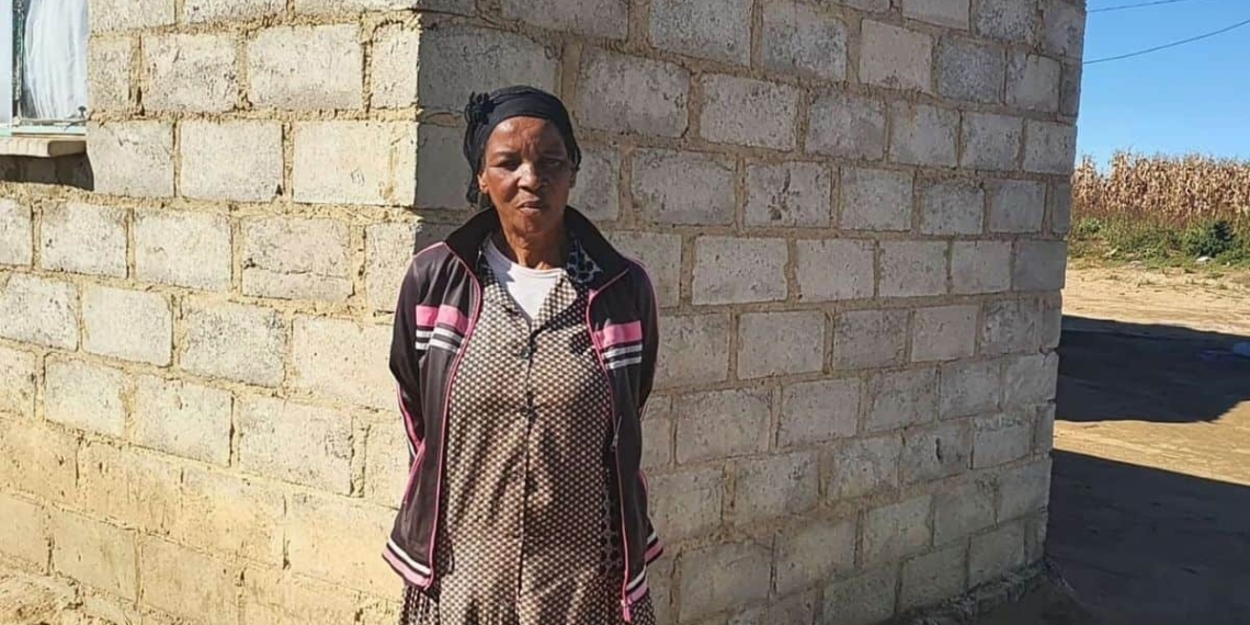 The 62-year-old Christina Nkosi has been living on the Mkhondo farm owned by Kurt Paul (55) since she was just five. Through an empowerment project, she was able to replace her mud house with a brick-and-mortar home with electricity and water. Photo: Noluthando Ngcakani/Food For Mzansi