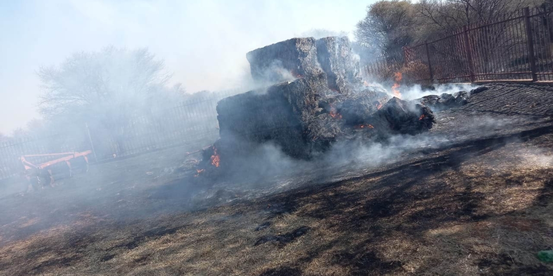 Tsephiso Jantjies had to deal with a fire on his farm. Photo: Supplied/Food For Mzansi