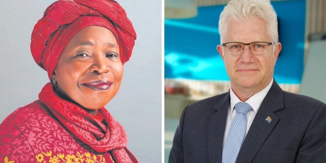 Cooperative governance and traditional affairs minister Dr Nkosazana Dlamini-Zuma and Western Cape premier Alan Winde. Since last year, Dlamini-Zuma has become the face of the alcohol sales ban due to her role in the National Coronavirus Command Council. Photos: Supplied/Food For Mzansi