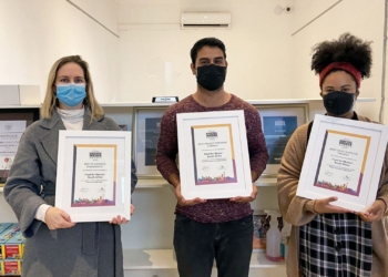 Celebrating Food For Mzansi’s numerous journalism awards are YehBaby chief executive Ronelle Louwrens, Joën Cornelissen and Nicole Ludolph. Among the awards count recognition for the “For the love of the land” documentary series. Photo: Food For Mzansi