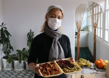 Tahmina Isayeva turned her hobby of preserving fruits into a business and is now the first commercial producer of dried fruits in her village. Photo: Supplied/FAO/Abdul Mustafazade