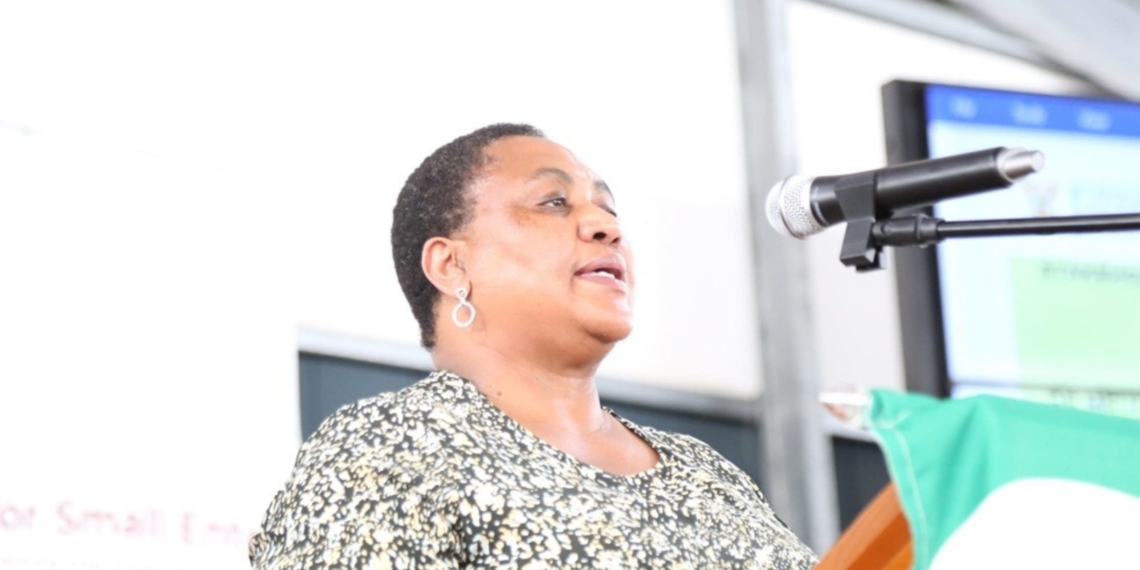 Agriculture minister Thoko Didiza speaking at the engagement with farm workers at Cederberg, Municipality, Western Cape. Photo: Supplied/DALRRD