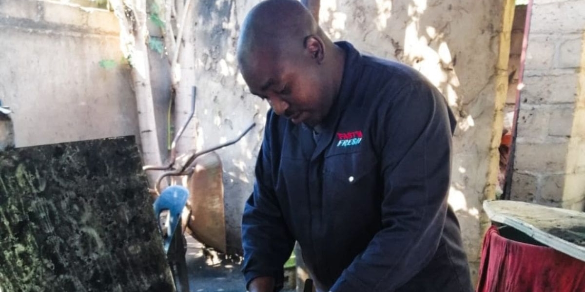 Given Ngwamba turned from looking for a job to creating jobs when he started making his own charcoal. Photo: Supplied/Food for Mzansi