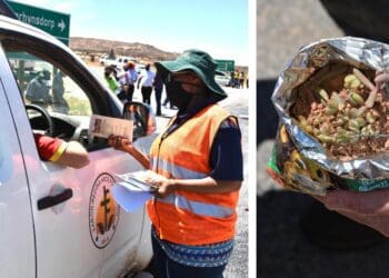MEC of agriculture environmental affairs, rural development and land reform Mase Manopole leading an awareness campaign aimed at sensitising the community tom partaking in poaching activities which will put them on the wrong side of the law. Photo: Supplied/Food For Mzansi