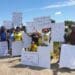 About 20 people picketed on Olieboom Road at the Philippi Horticultural Area in the Western Cape last week. Photo: Mary-Anne Gontsana/GroundUp