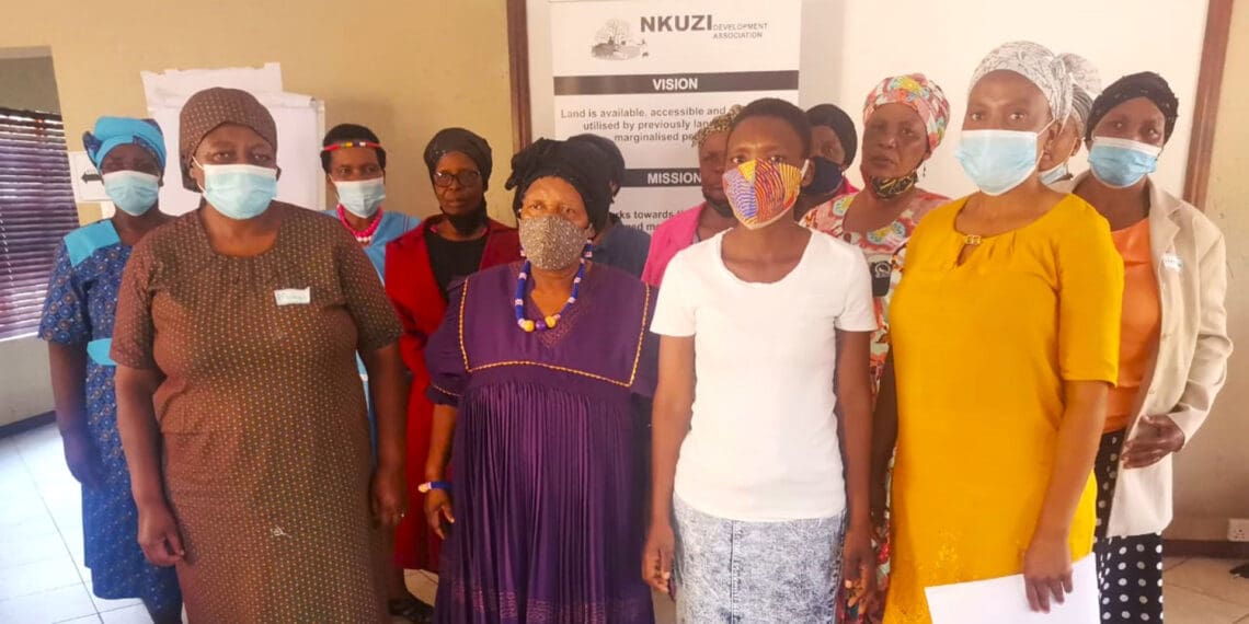 This group of women are challenging key state departments to promote women’s access to use, control, own, inherit and transfer land and natural resources. Photo: Supplied/Food For Mzansi