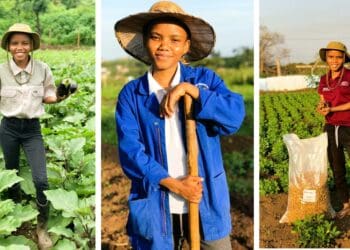To 22-year-old food grower Sinethemba Masinga, her farm is her happy place. It's particularly happy this year. Photos: Supplied/Food For Mzansi