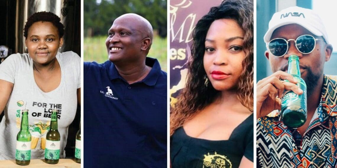 Mzansi alcohol lovers are increasingly embracing craft beer and wine produced by black owners. Photos: Supplied/Food For Mzansi