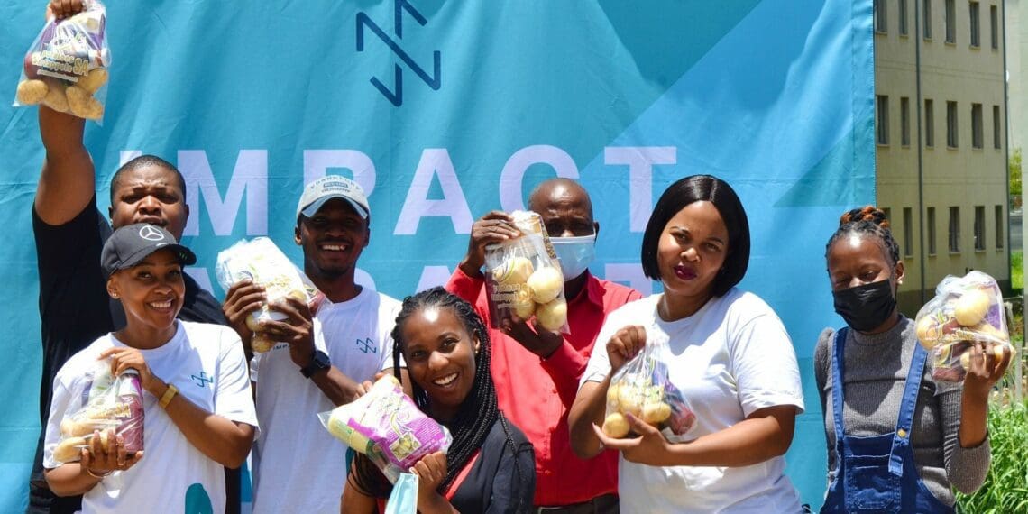 “We’re so honoured to have the support of Potatoes SA,” exclaimed the NS Impact Foundation on Twitter following a #PassThePotato donation. They received 150 food parcels for the Phuthadichaba Youth Project in Roodepoort, Gauteng. Photo: Twitter