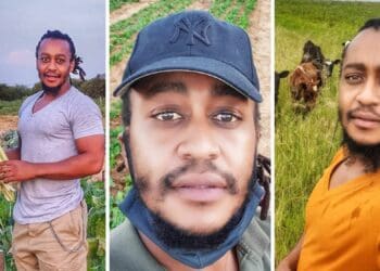 Zolila Soka farms in Odendaalsrus in the Free State along with his mother, Disebo Makatsa, and siblings. Photos: Twitter/@ZolileSoka