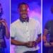 Winners in the 2021 Agri’s Got Talent Competition. (From left)Jack Jonas, faith Nogemane (a general worker from Wildekrans Wine Estate, Botriver became the 8th winner of the competition) and Ronel Radloff. Photo: Supplied/Food For Mzansi