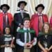 Graduating from Elsenburg in the Western Cape were (front, from left to right) Engela Uithaler, Nominqwene Nonjola, Cameron Moodie, Karli du Toit and Britteney Havenga. At the back are Darrel Jacobs (deputy director for general agricultural development support services), Dr Mogale Sebopetsa (head of Western Cape Agriculture), Mooketsi Ramasodi (director-general of the department of agriculture, land reform and rural development), Dr Ivan Meyer (Western Cape MEC for ariculture) and Dr Harry Malila (director-general of the Western Cape government). Photo: Supplied/Food For Mzansi
