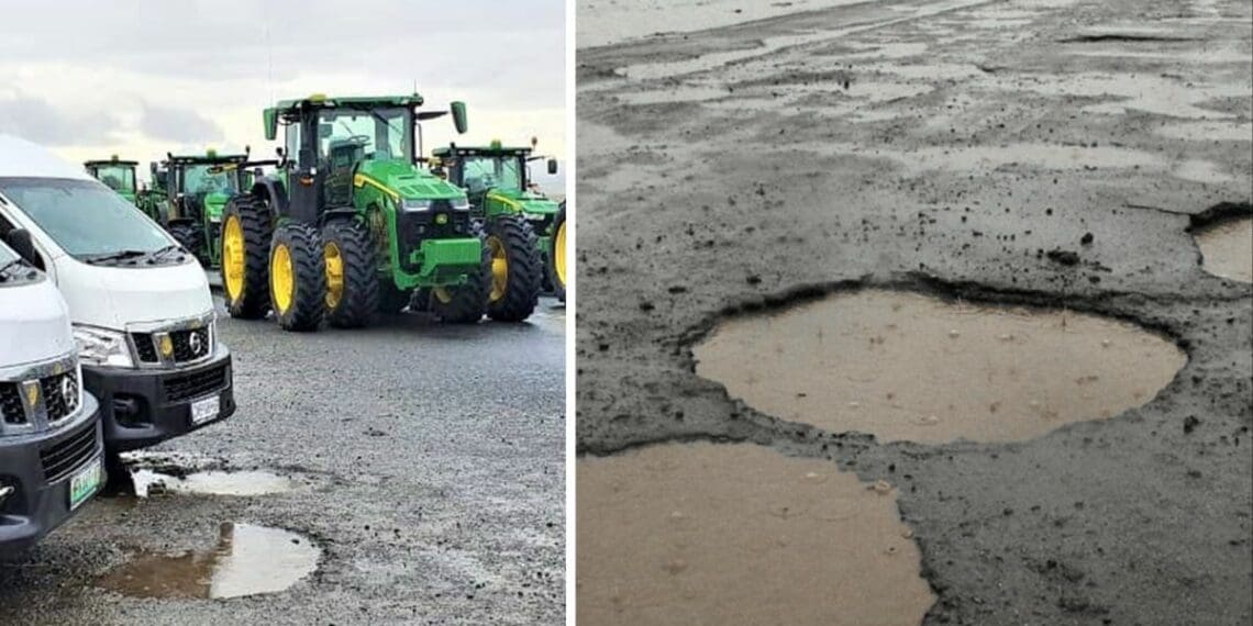Free State farmers are growing increasingly fed up of the lack of road maintenance in their province. Photo: Supplied/Food For Mzansi