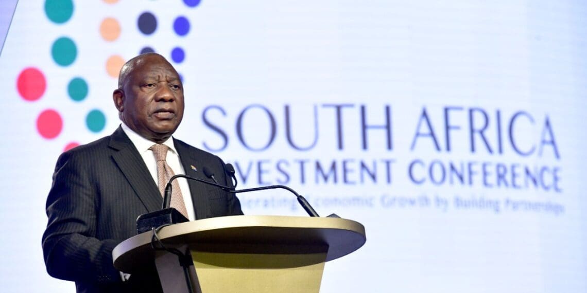 President Cyril Ramaphosa speaking at the fourth South African Investment Conference. Photo: Supplied/South African Government