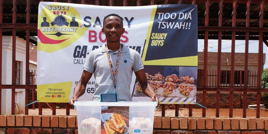A boring day during lockdown has given birth to a kota empire, headed by Kutlwano Mbele from Ga-Rankuwa, Pretoria. He owns a restaurant, Saucy Boys, with his brother, which also sells other township favourites. Photo: Supplied/Food For Mzansi