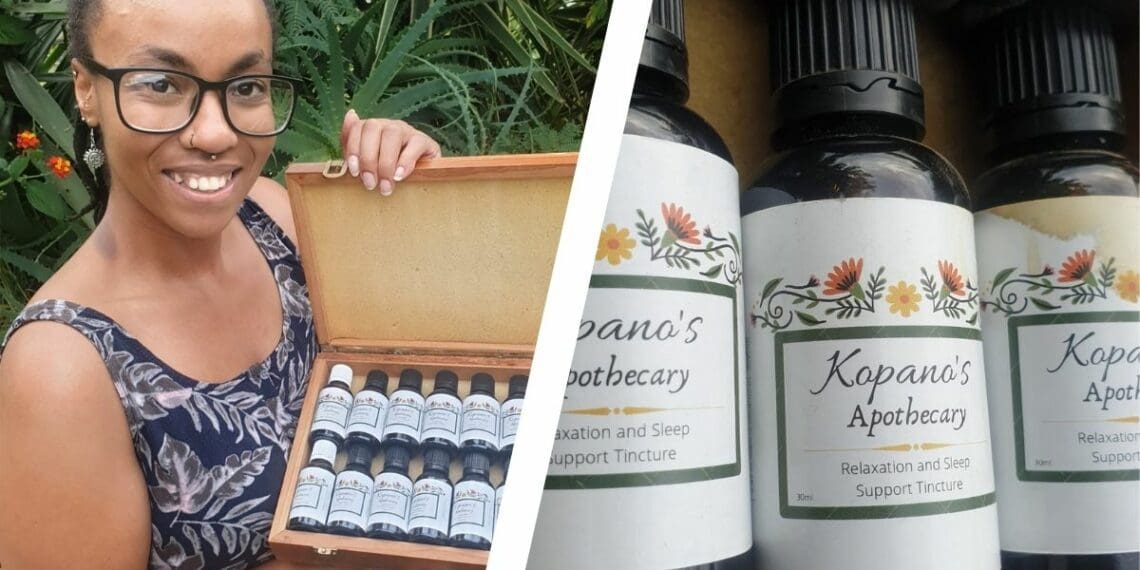 Kopano Makunyane started her journey into herbalism and skincare after experiencing a bad bout of eczema around her 25th birthday. She has developed her own range of three herbal remedies she sells under the Kopano's Apothecary brand