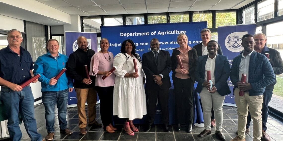 The Western Cape department of agriculture signed agreements last week with the National Wool Growers Association, Deciduous Fruit Producers Trust, Vinpro, the South African Table Grape Industry, South African Poultry Association, Potatoes SA, Raisins SA and Grain SA. Photo: Supplied/Hortgro