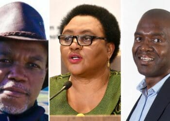 Afasa president AJ Mthembu, agricultural minister Thoko Didiza and Prof. Mzukisi Qobo. Photo: Supplied/Food For Mzansi
