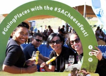 Festivalgoers Veronique Farrow, William Alkastor, Judy Pool and Heather Francis from Paarl during the SA Cheese Festival. Photo: Supplied/Food For Mzansi