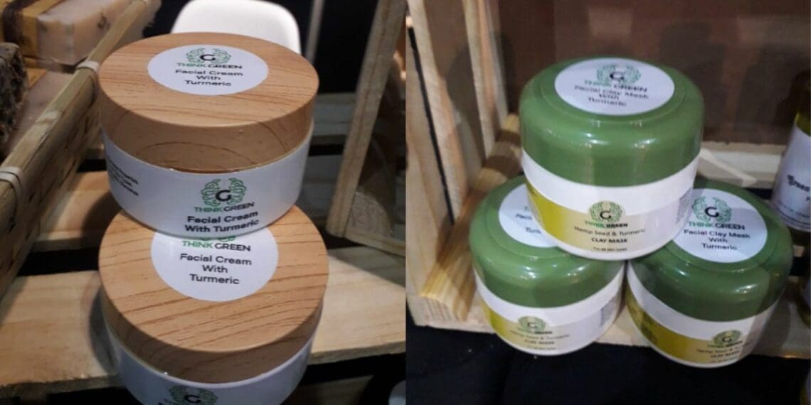 The Think Green product range includes cannabis skincare, teas, and even hot sauce. Photo: Supplied/Food For Mzansi