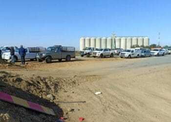 A short section of the R30 between Allanridge and Bothaville in the Free State has been closed for upgrades. But farmers who are using it to deliver their harvests to nearby silos, question the decision. Photo: Supplied/Food For Mzansi