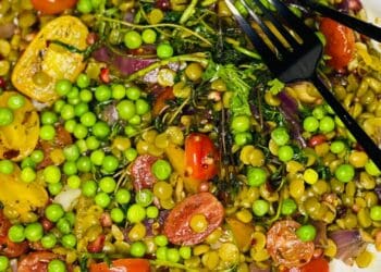 Recipe: Try this punchy pea and pomegranate salad