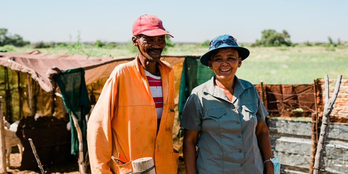 Hendrick Haas and Anna Cloete members of the Kenhardt cooperative believes that they are the game changers in terms of food security in their area. Photo: Supplied/Aisling Phillips
