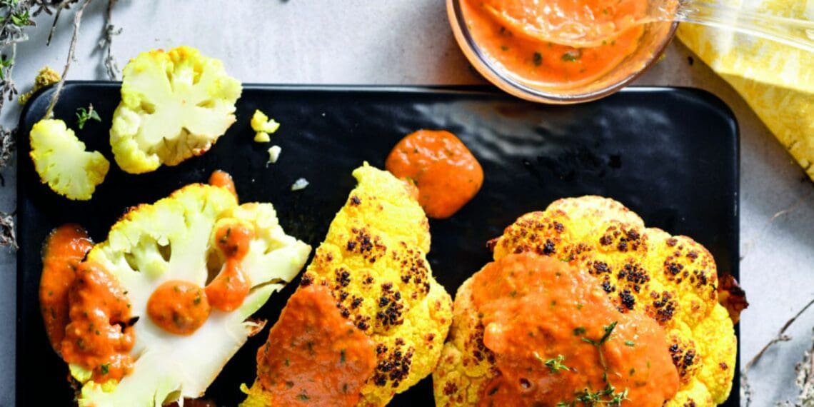 Chef Mokgadi Itsweng shares her recipe for impepho-smoked cauliflower with a red pepper sauce. Photo: Supplied/Food For Mzansi