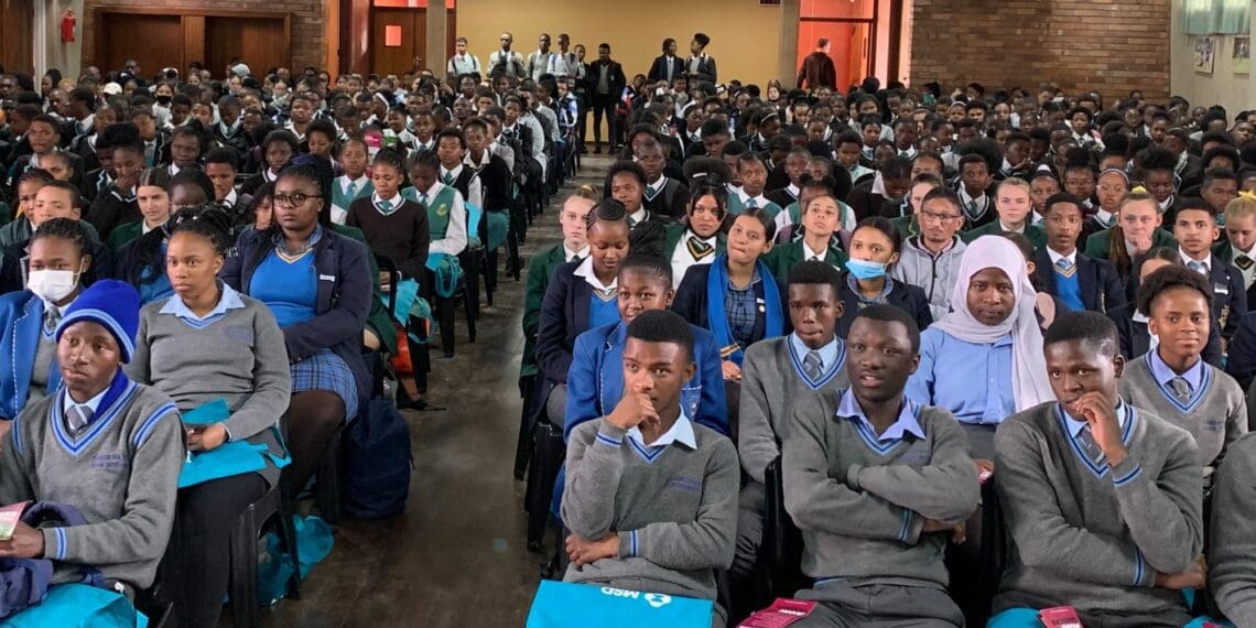 Curious minds in action! Enthusiastic learners at the 2023 AgriCareers roadshow couldn\t resist exploring the diverse career opportunities within agriculture. Photo: Duncan Masiwa/Food For Mzansi