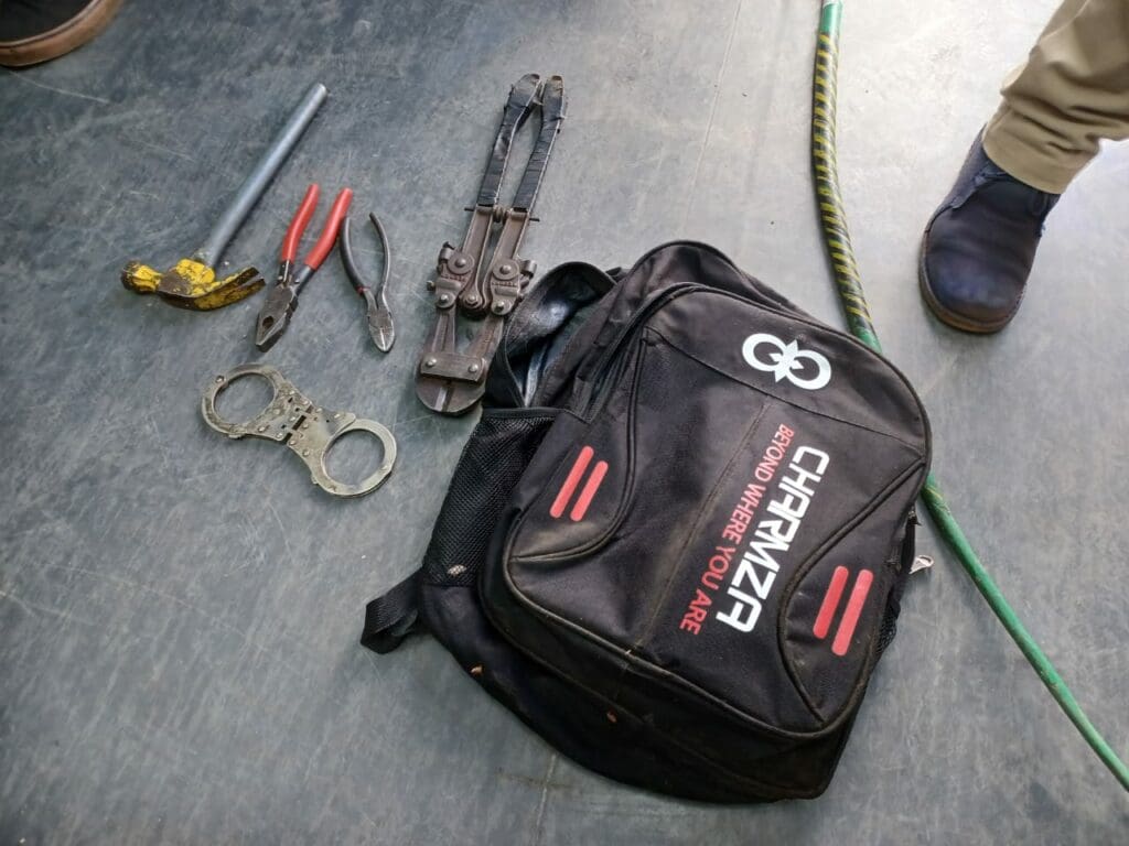 The housebreaking tools confiscated by Gauteng police on Monday, 8 August 2022. Photo: Supplied/SAPS