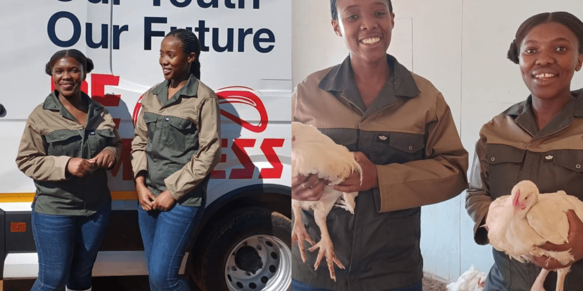Sisters Nqobile and Bongiwe Khumalo took the government social relief fund of R350 during Covid-19 and saved it up to start their poultry farming enterprise in Warrenton in the Northern Cape. Photos: Supplied/Food For Mzansi