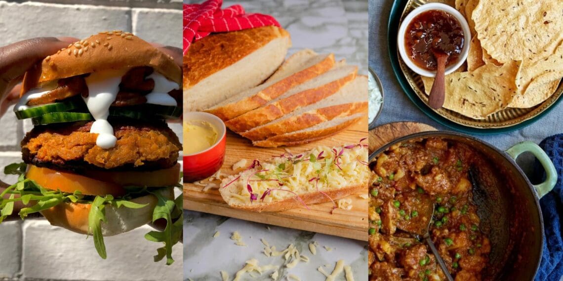 Celebrate Mzansi's food diversity with a recipe for a vegan chakalaka burger, amasi pot bread and Cape Malay curry. Photo: Supplied/Food For Mzansi
