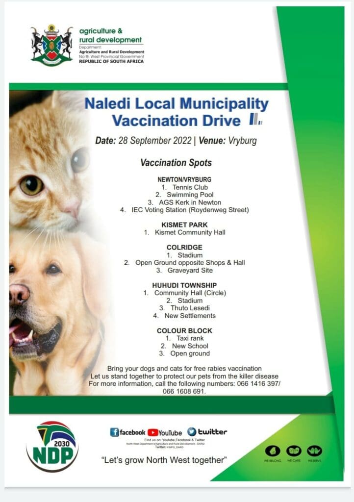 A schedule for free vaccinations happening in North West today.