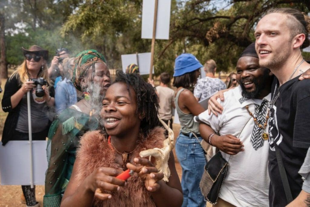 Protesters react to the handing over of a memorandum of demands to a representative of the President’s office. Photo: Ihsaan Haffejee/GroundUp