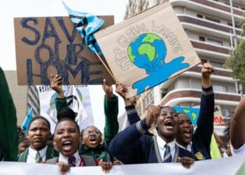 Protesters are demanding that government take action to curtail climate change. Photo: Ashraf Hendricks/GroundUp