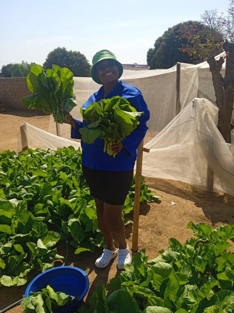 On one hectare, Pretty Seabela grows spinach, lettuce, carrots, and beetroot. Photo: Supplied/FoodForMzansi