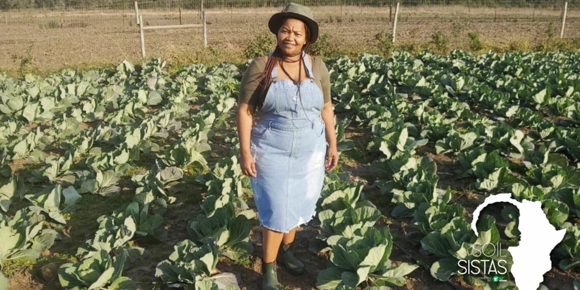 Tandiswa Hopa is one of the #SoilSistas selected for Corteva Women Agripreneur 2022. She farms with livestock, broiler chickens and vegetables on her farm in the Eastern Cape. Photo: Supplied/Food For Mzansi