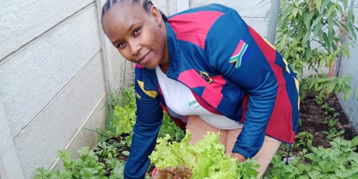 Nomfundo Cima started growing and selling food from her garden in 2020 and has not looked back. The only way to survive poverty and struggles is through agriculture, she believes. Photo: Supplied/Food For Mzansi