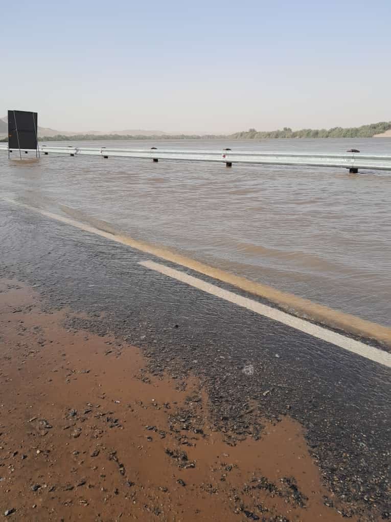 The Rosh Pinah-Oranjemund Main Road (MR118) as well as Oranjemund's gravel road bordering the Orange River has been closed due to flooding along the Orange River. Photo: Supplied/FoodForMzansi