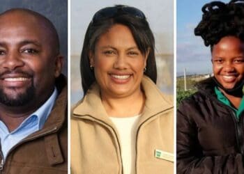 Confirmed speakers at the upcoming Farmer’s Inside Track Summit include Lennox Plaatjies from SA PALS, Jacky Goliath from De Fynne Nursery, and Khayelitsha farmer Ncumisa Mkabile. Photos: Supplied/Food For Mzansi