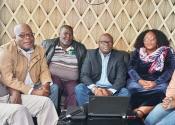 Sagra members in the Free State, Petrus Maloka, Phaladi Matsole, Johannes Lephatsoa and Frans Matsholo, Dikeledi Motsumi, and Mosele Lepheane. Photo: Supplied/FoodForMzansi