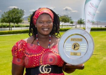 Nompe Zim, a diary farmer from the Free State scooped her fourth small-scale master diary award, dedicating all the hard work to her late father. Photo/Supplied.