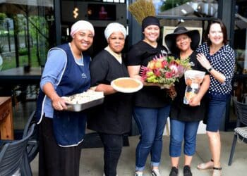 Pictured from the left are Rietdakkie team members Carol Visser, Sarah Karelse, Lumeez Fortuin, Yolandi Montzinger with Maryke Botha. Photo: Supplied/Hortgro