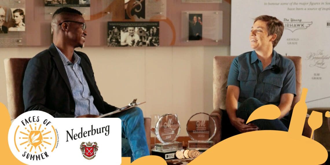 Brian Mahanke, better known as The Black Sommelier, kicks off Food For Mzansi’s Faces of Summer campaign with Zinaschke Steyn, Nederburg’s red wine maker. Photo: Food For Mzansi