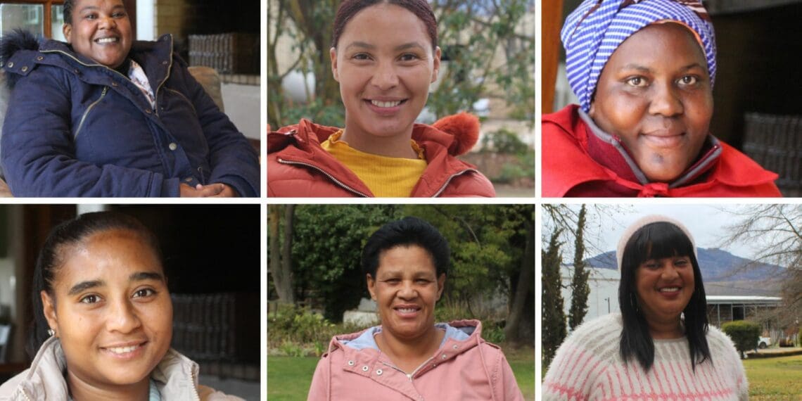 Pictured clockwise from the top left are De Keur Group employees Legina Balani, Melony Jacobs, Nonna de Bruin, Natasha Jacobs, Geraldine Solomons, and Lydia Olivier. Photos: Supplied/Hortgro