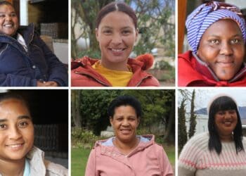 Pictured clockwise from the top left are De Keur Group employees Legina Balani, Melony Jacobs, Nonna de Bruin, Natasha Jacobs, Geraldine Solomons, and Lydia Olivier. Photos: Supplied/Hortgro