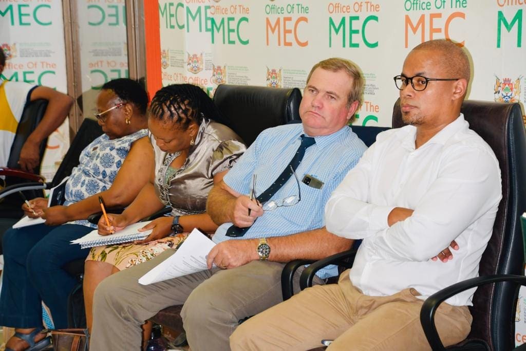 MEC Mase Manopole meeting with leaders from various agricultural organisations and Eskom in an effort to find solutions on the persistent load shedding. Photo: Supplied/N.C Agriculture, Environmental Affairs, Rural Development and Land Reform